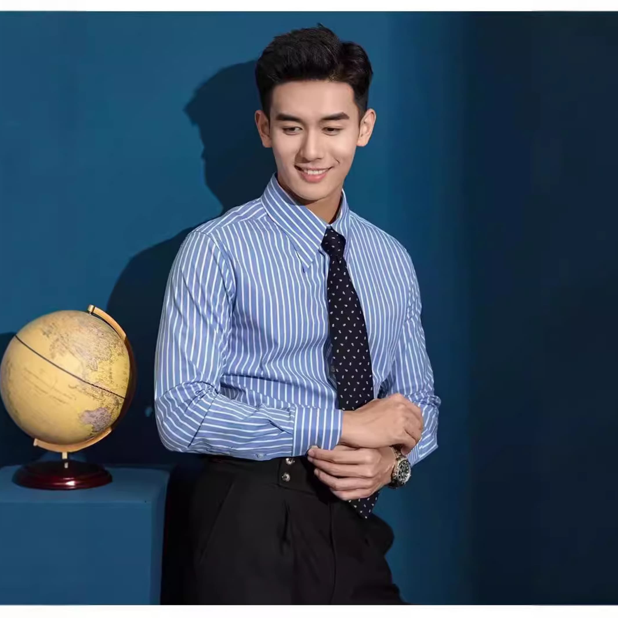 ストライプ シャツ 清涼感溢れる上質ストライプドレスシャツ