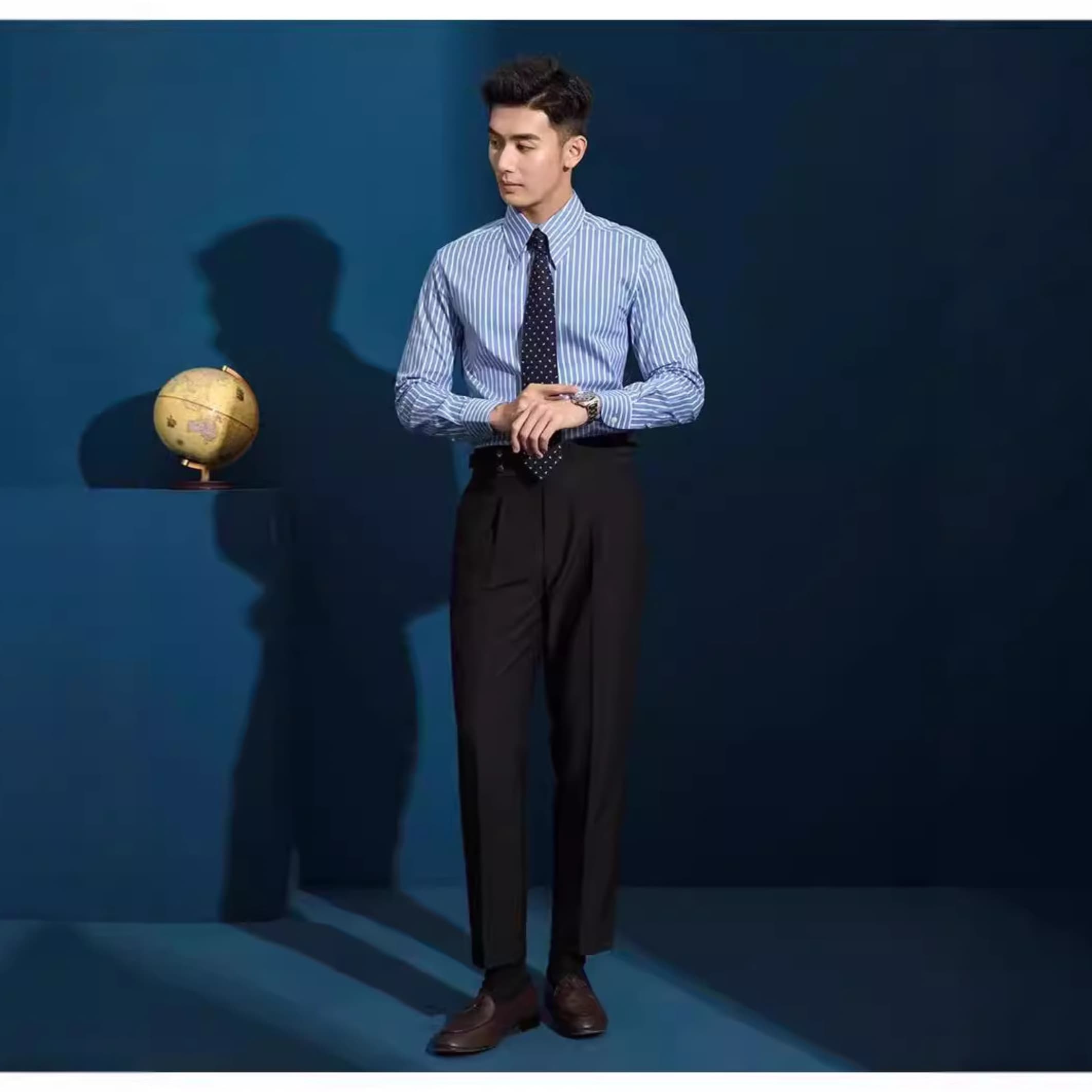 ストライプ シャツ 清涼感溢れる上質ストライプドレスシャツ