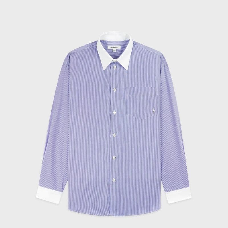 ストライプシャツ 上質ホワイトカラー ストライプ長袖シャツ