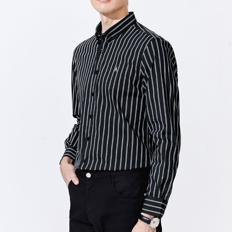 ストライプシャツ 縦縞柄ボタンダウンシャツ