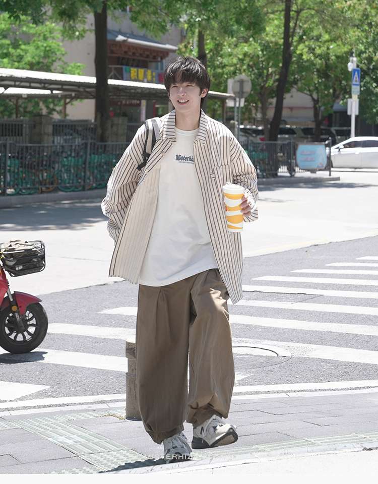ゆったりシルエット ストライプ シャツ