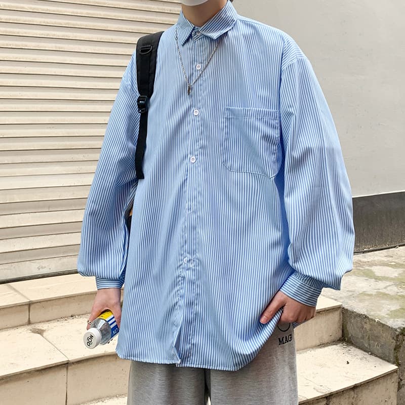 オーバーサイズ ストライプ シャツ 