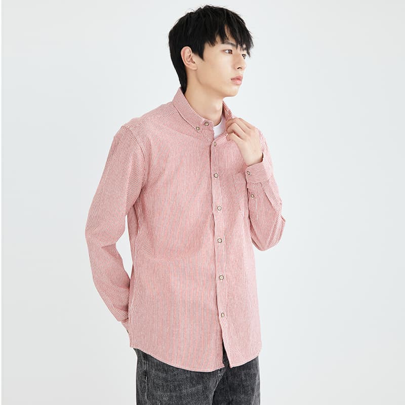 こだわり織り ストライプ シャツ