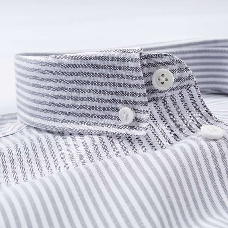 ストライプ シャツ 上質コットン 細ストライプ ドレスシャツ