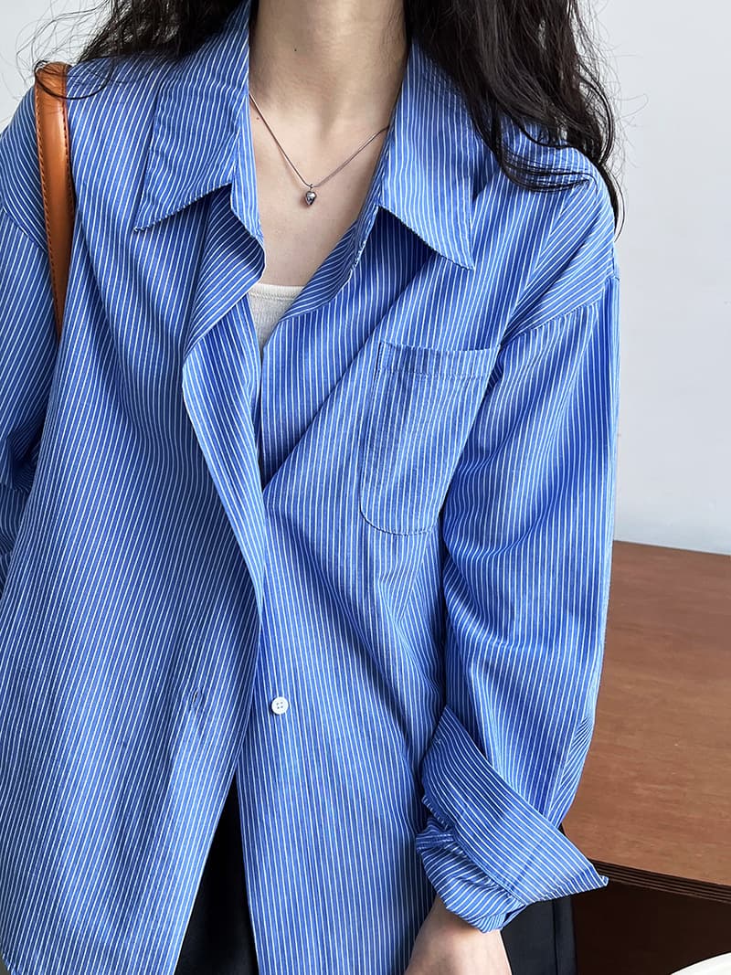 ストライプ シャツ こだわり織り ストライプ ゆるシャツ