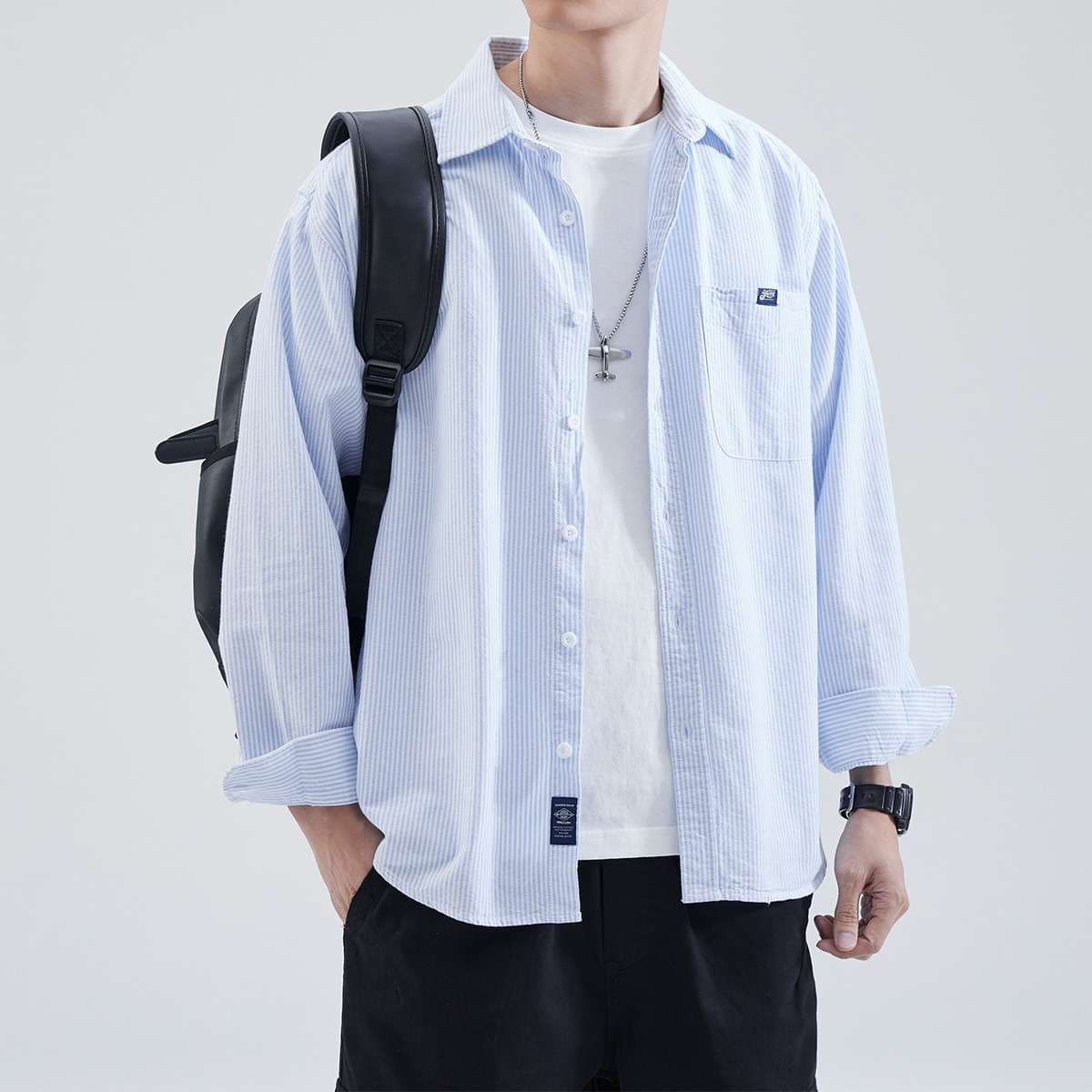 ストライプ シャツ メンズ ストライプ柄 カジュアルシャツ