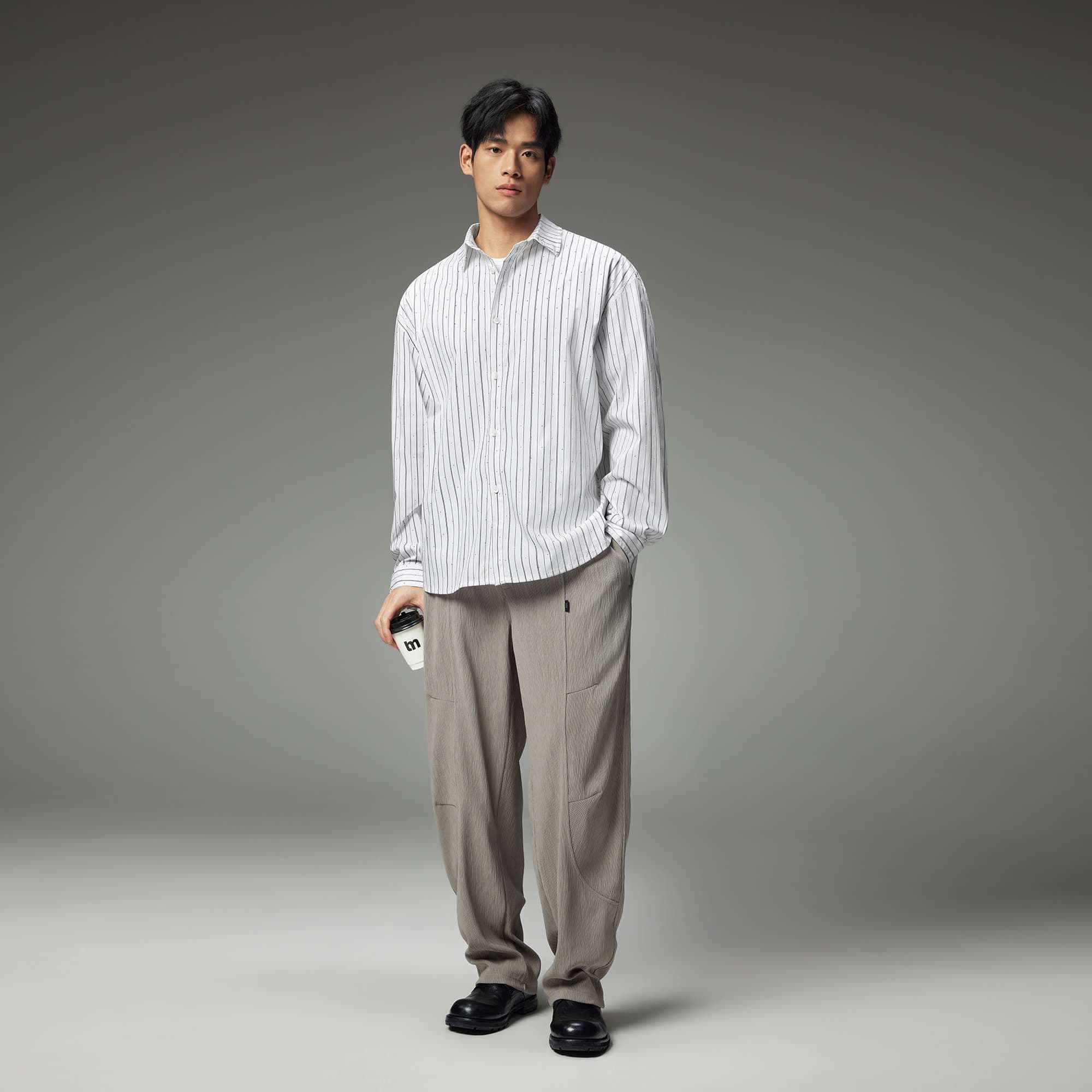 ストライプ シャツ ゆったりシルエット縦縞シャツ