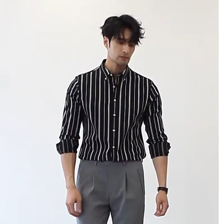 上質クラシック ストライプ シャツ