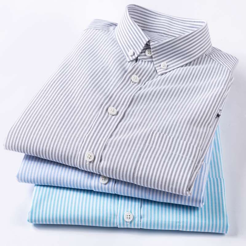 ストライプ シャツ 上質コットン 細ストライプ ドレスシャツ