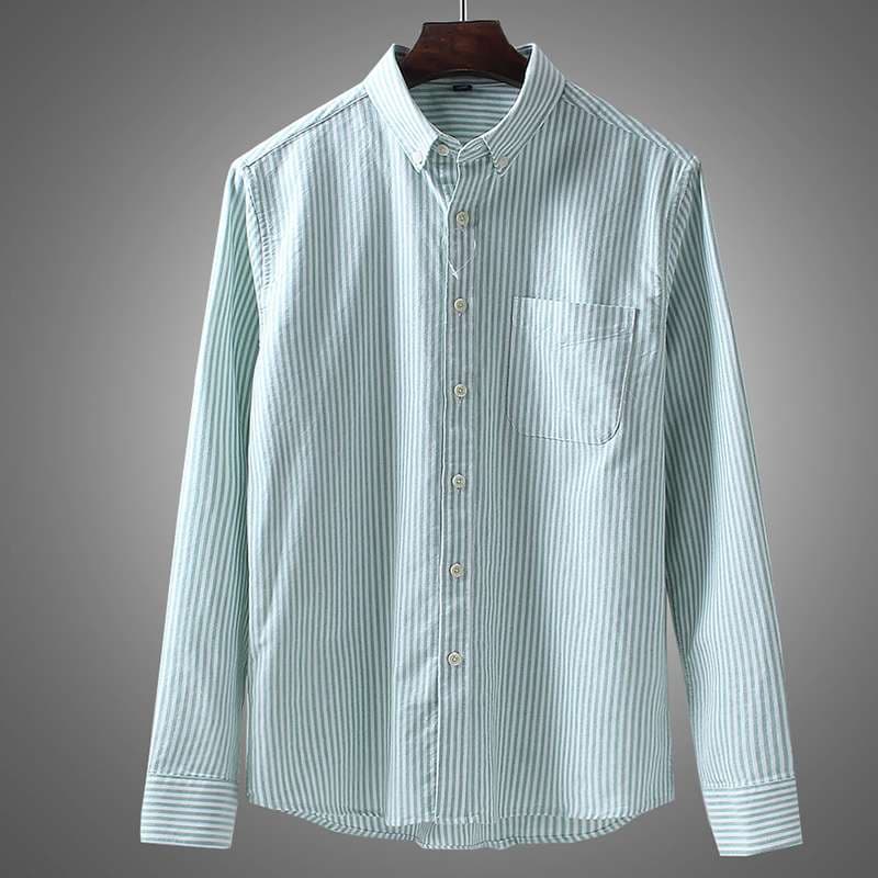 ストライプ シャツ 上質コットン 細ストライプ ドレスシャツ