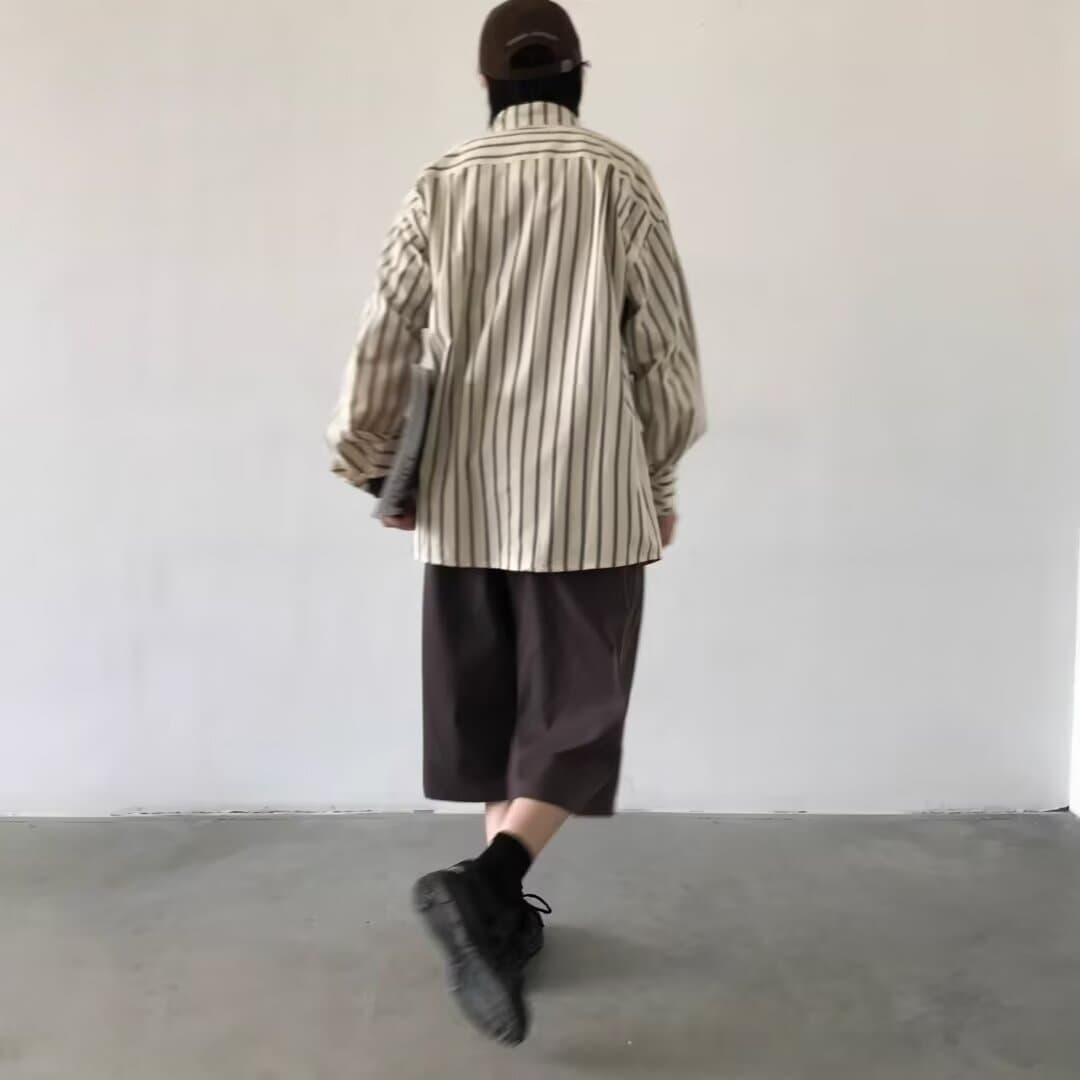 オーバーサイズ ストライプ シャツ