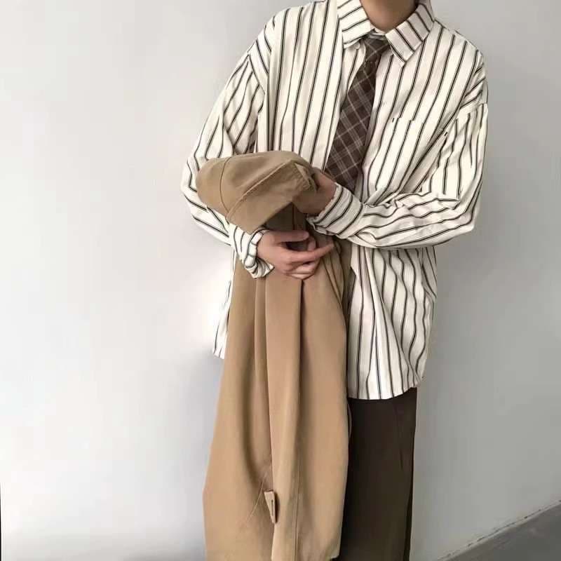 オーバーサイズ ストライプ シャツ
