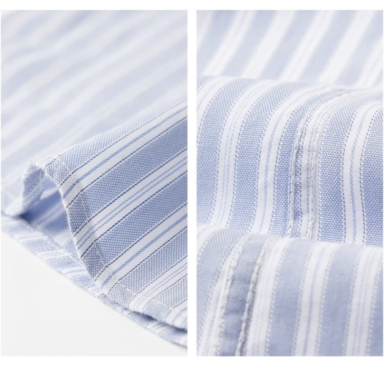 ストライプシャツ スタンドカラー縦縞シャツ