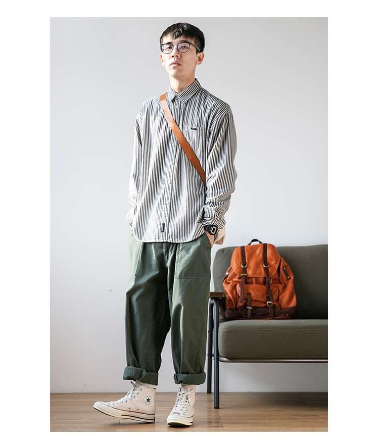 オーバーサイズ ストライプ シャツ