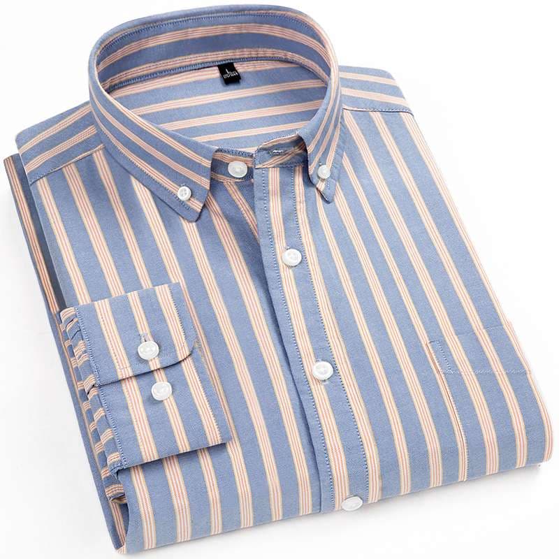 ボタンダウン細ストライプ シャツ