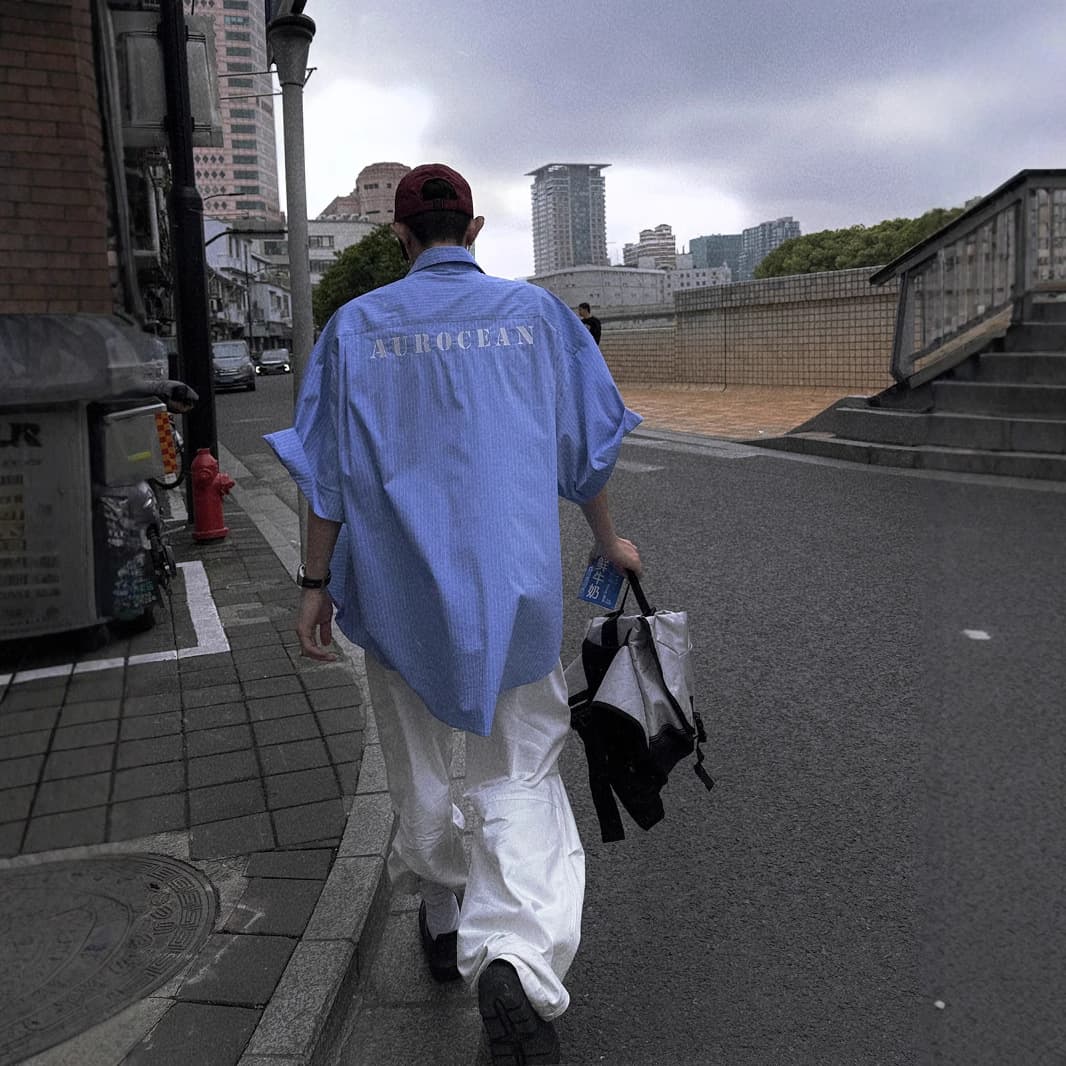 ストライプ シャツ ゆったりストライプ オーバーシャツ