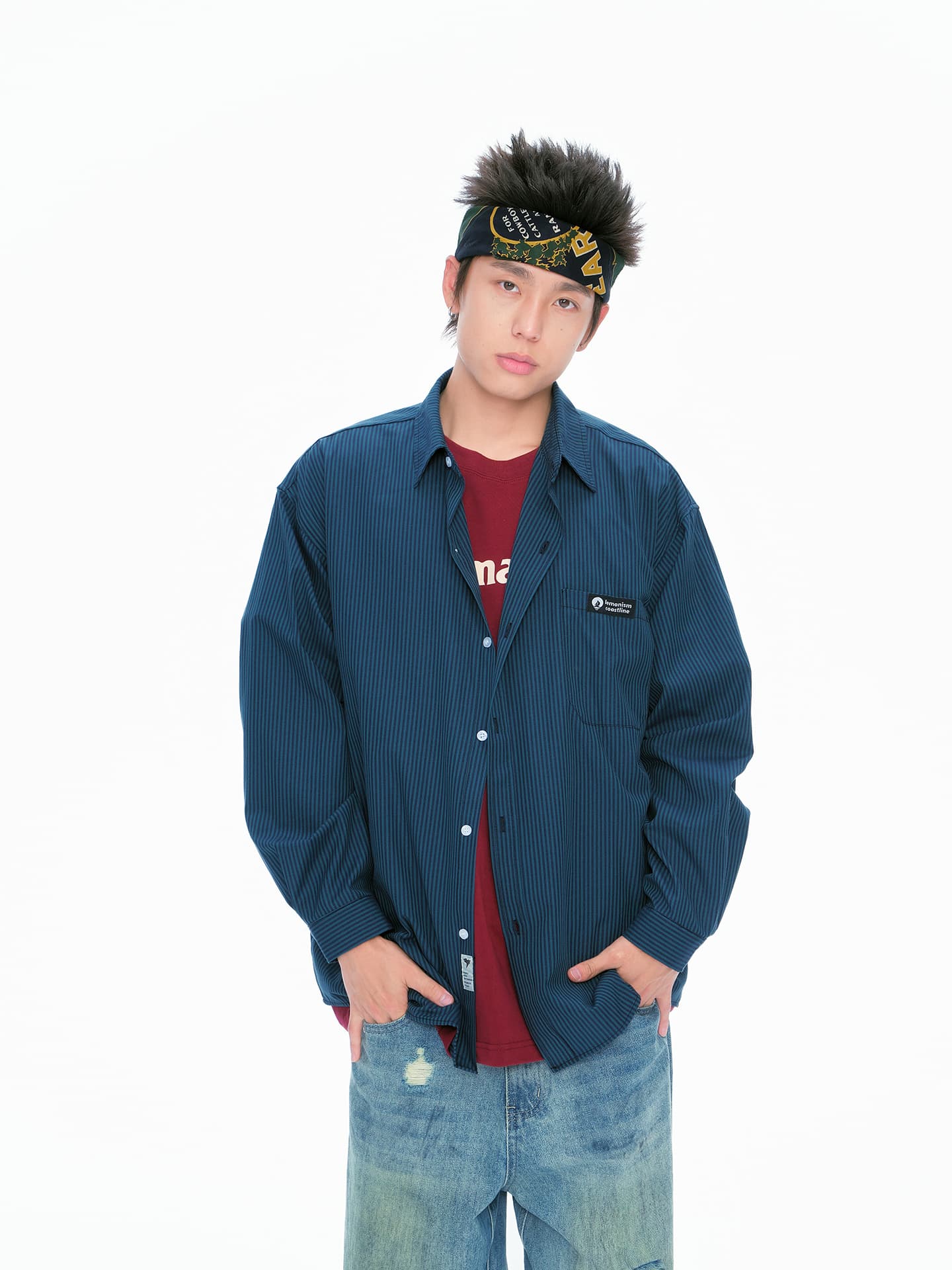 ストライプシャツ涼やかなリラックスシャツ