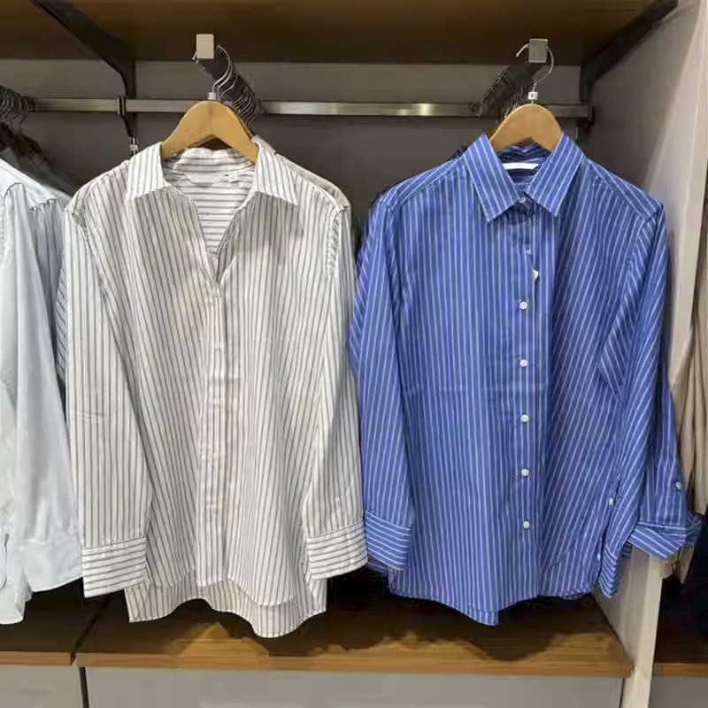ストライプ シャツ ベーシックロングストライプシャツ