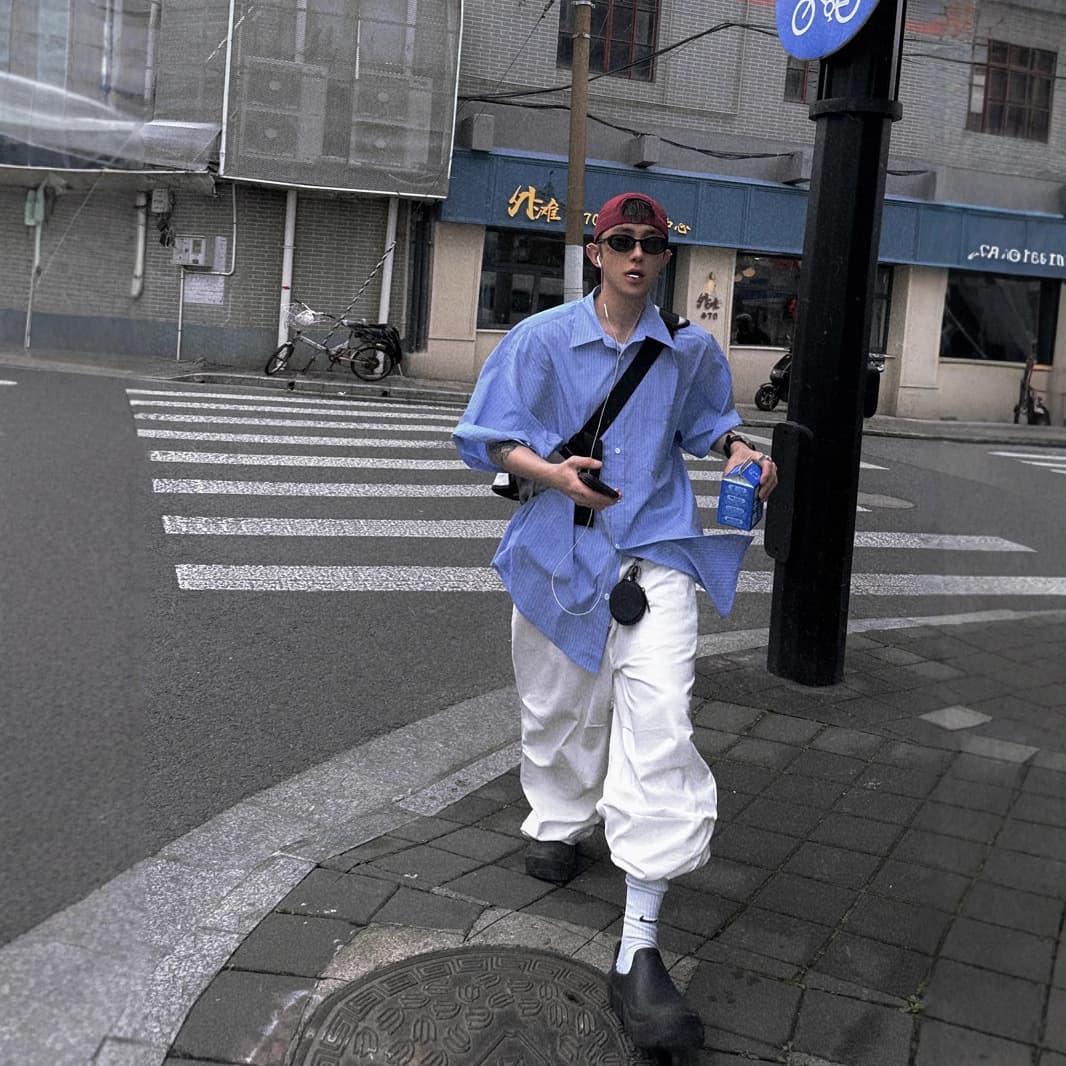ストライプ シャツ ゆったりストライプ オーバーシャツ