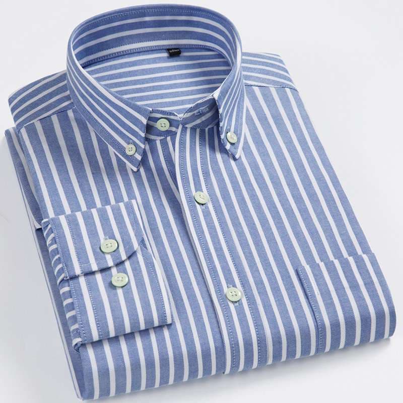 ボタンダウン細ストライプ シャツ