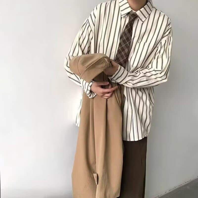 オーバーサイズ ストライプ シャツ