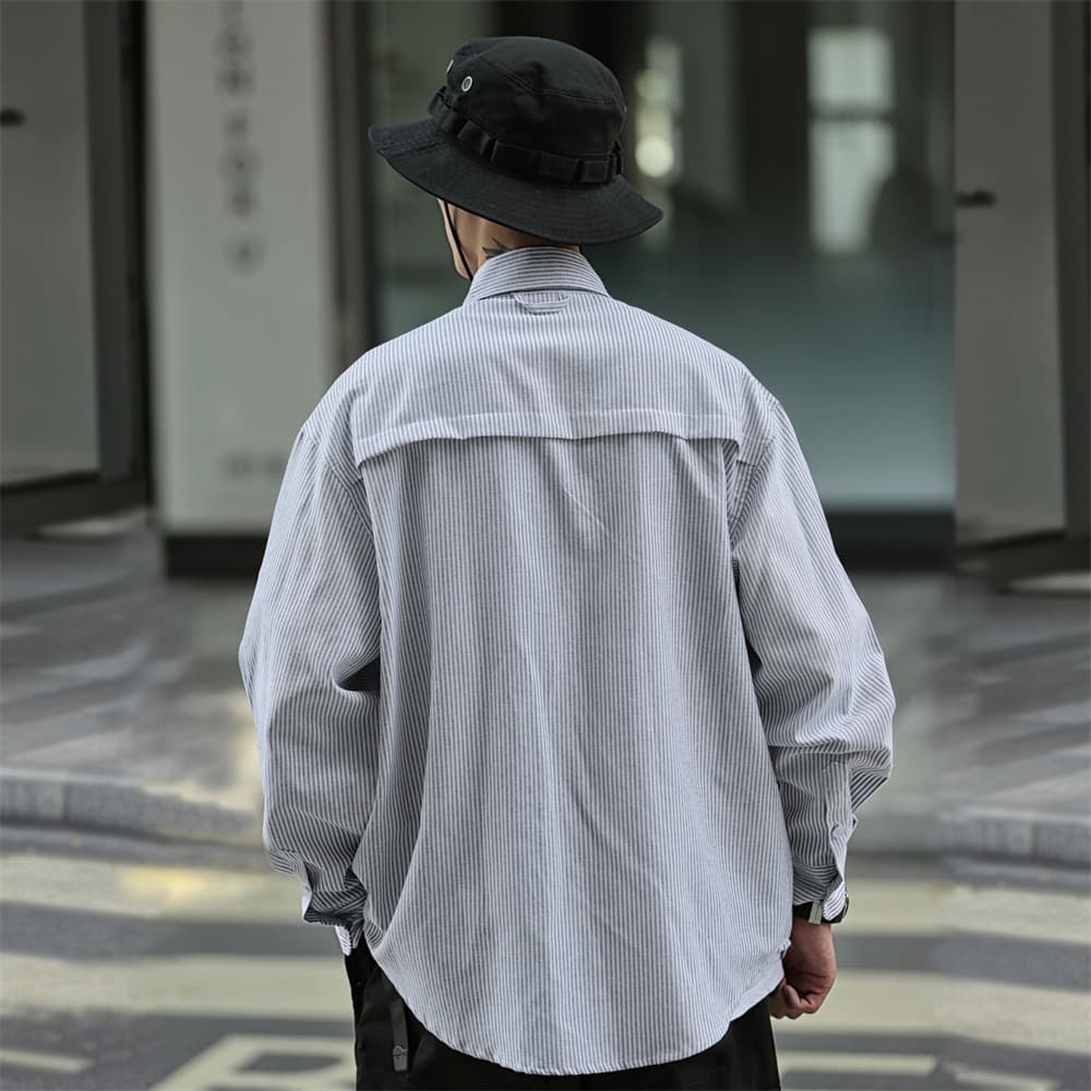 ストライプ シャツ オーバーサイズ ストライプ 長袖シャツ